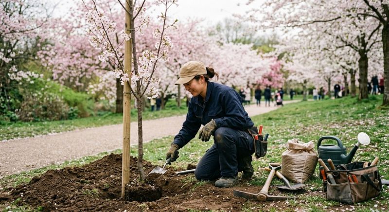 Japanese Cherry Tree Planting in Honolulu, HI