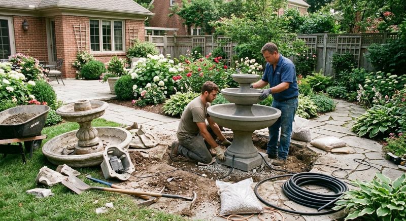 Garden Fountain Installation in Honolulu, HI