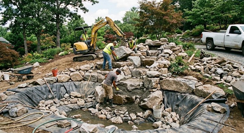 Pond Waterfall Installation in Honolulu, HI
